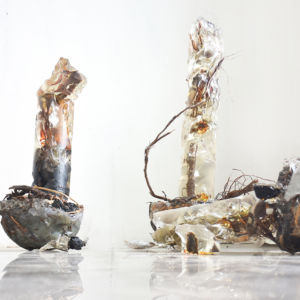 Long Term Memory Series III. Tar, gravel, iron scrap, plant matter and resin, 2018