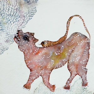 HUNTER I,2014 watercolor on paper canvas painting