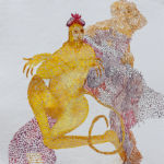 HUNTER II,2014 watercolor on paper birdman